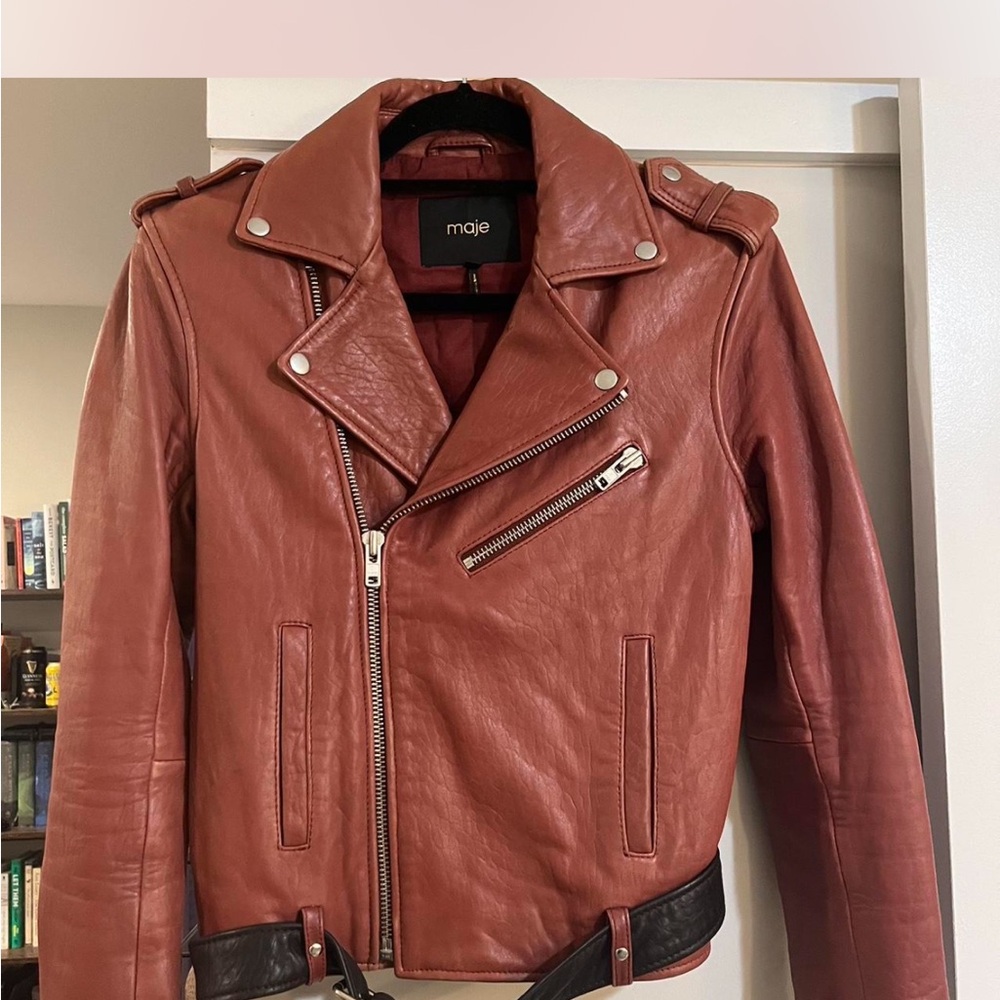 Maje Lamb Leather Jacket